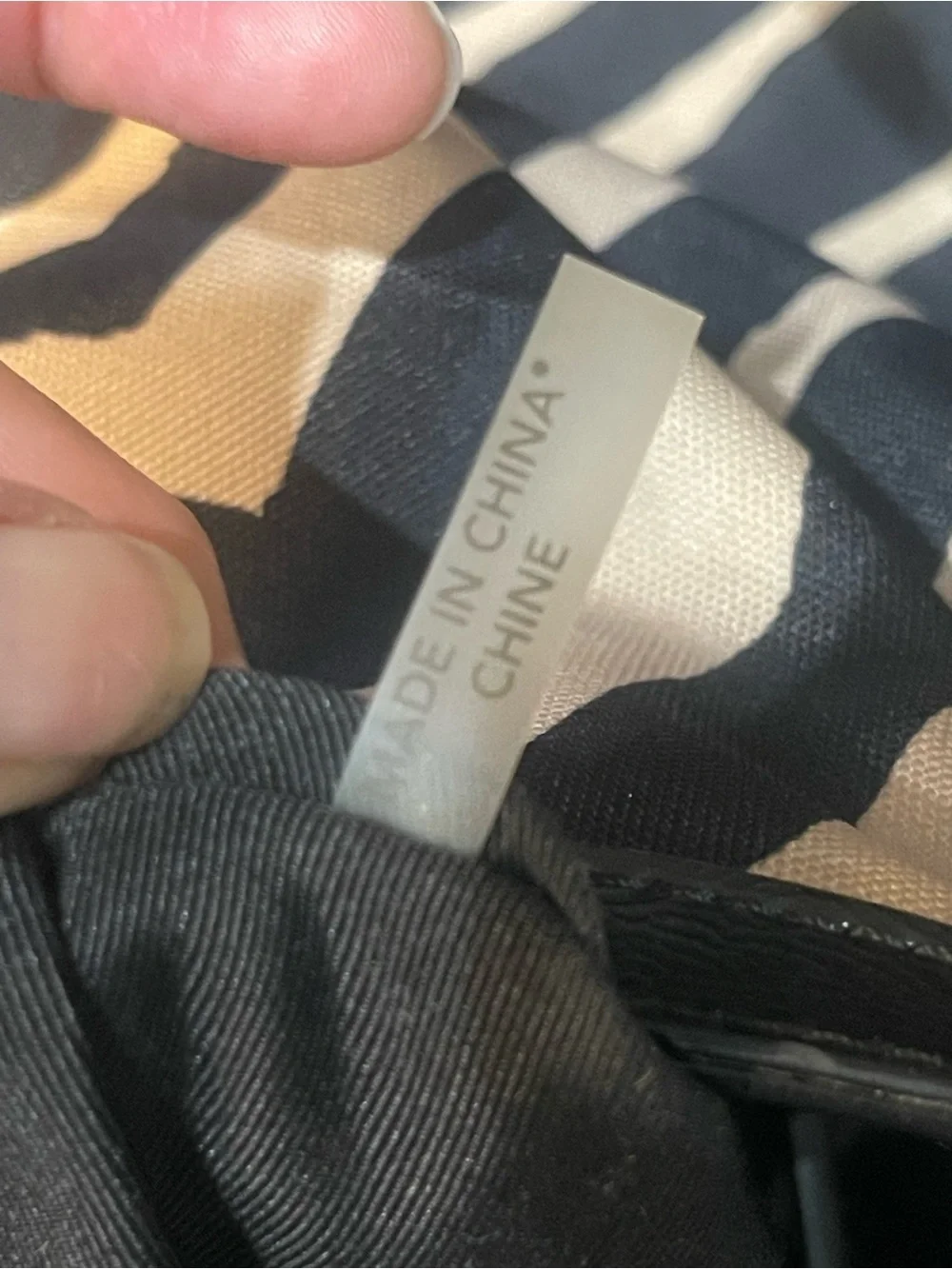 Coach Black and Cream Zebra-Print Devin Patent Leather Shoulder Tote